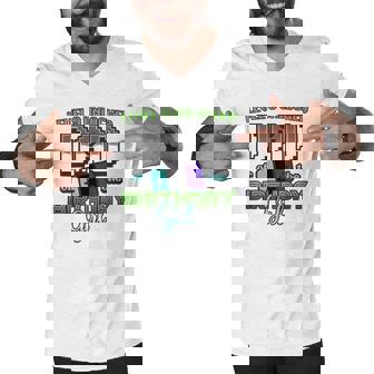 Gamer Dad Of The Birthday Girl Level 9 Unlocked Men V-Neck Tshirt | Mazezy