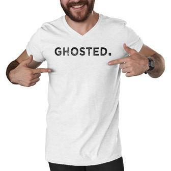 Ghosted Text Message Funny Halloween Saying Dating Date Gift Men V-Neck Tshirt - Seseable