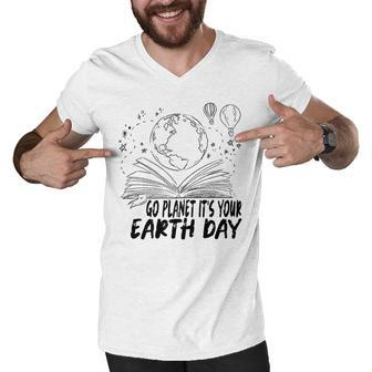 Go Planet Its Your Earth Day V2 Men V-Neck Tshirt | Favorety UK