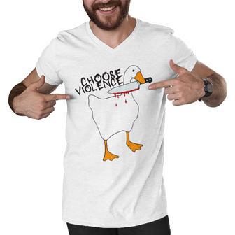 Goose With Knife Sticker Goose Sticker Funny Quotes Funny Animal Stickerspeace Was Never An Option Men V-Neck Tshirt | Favorety AU