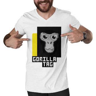 Gorilla Tag Pfp Maker Gorilla Tag Yellow Men V-Neck Tshirt | Favorety