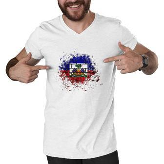 Haiti Haitian Flag Day Proud Country Love Ayiti Men V-Neck Tshirt | Mazezy