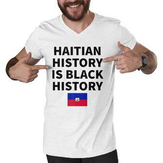 Haitian History Is Black History - Haiti Zoe Pride Flag Day Men V-Neck Tshirt | Mazezy
