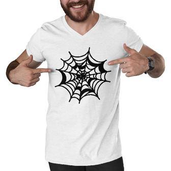 Halloween Spider Web Pattern Men V-Neck Tshirt | Favorety UK