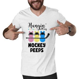Hanging With My Hockey Easter Bunnies Cute Easter Men V-Neck Tshirt | Mazezy