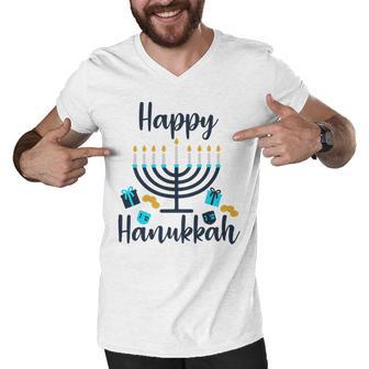 Happy Hanukkah Chanukah Pajama 893 Shirt Men V-Neck Tshirt | Favorety CA