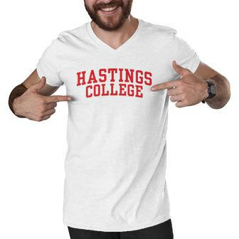 Hastings College Student Teacher Men V-Neck Tshirt | Mazezy
