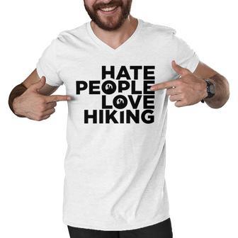 Hate People Love Hiking V2 Men V-Neck Tshirt | Favorety