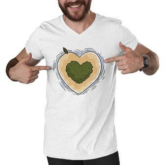 Heart Island Travel Boating Lover Men V-Neck Tshirt | Mazezy