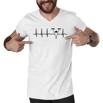 Heartbeat Curling Tshirt Cool Funny Nerdy Comic Graphic Curling Curling Player Curling Pla V2 Men V-Neck Tshirt | Favorety UK