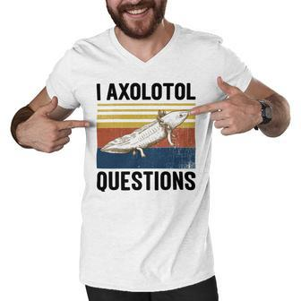I Axolotl Questions Retro Men V-Neck Tshirt - Monsterry AU