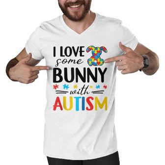 I Love Some Bunny With Autism Men V-Neck Tshirt | Favorety UK