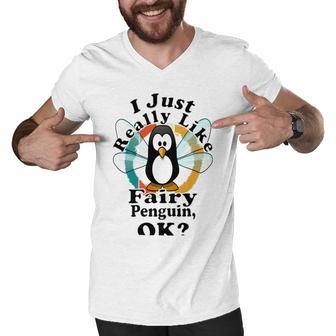 I Really Like Fairy Penguin Ok Men V-Neck Tshirt | Favorety AU