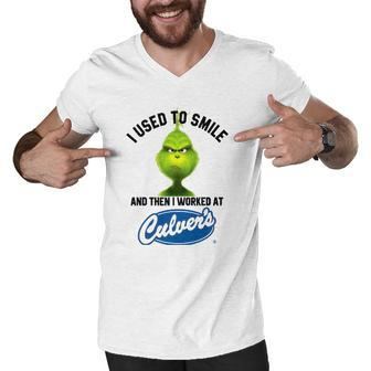 I Used To Smile And Then I Worked At Culvers Men V-Neck Tshirt | Mazezy