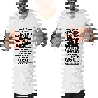 Im A Proud Dad Of A Freaking Awesome Misty Personalized Custom Men V-Neck Tshirt | Mazezy