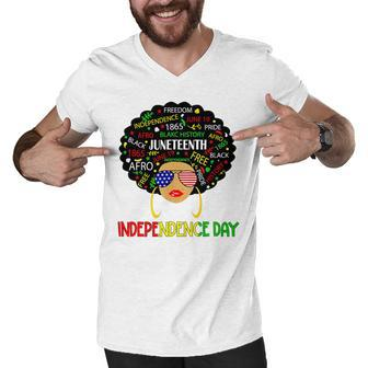 Is My Independence Day Black Women 4Th Of July Juneteenth T-Shirt Men V-Neck Tshirt - Seseable