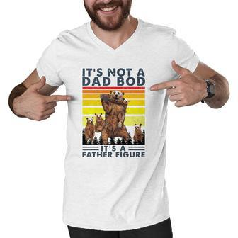 Its Not A Dad Bod Its Father Figure Bear Coffee Lover Men V-Neck Tshirt | Mazezy