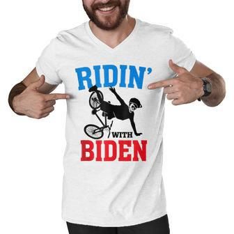 Joe Biden Falling With Biden Funny Ridin With Biden V3 Men V-Neck Tshirt - Seseable