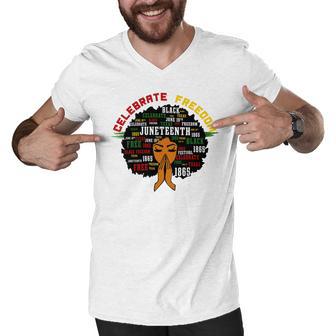 Juneteenth Celebrate Freedom Tshirt Men V-Neck Tshirt - Monsterry AU