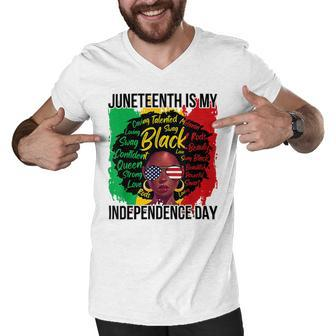 Juneteenth Is My Independence Day Black History 4Th Of July T-Shirt Men V-Neck Tshirt - Seseable