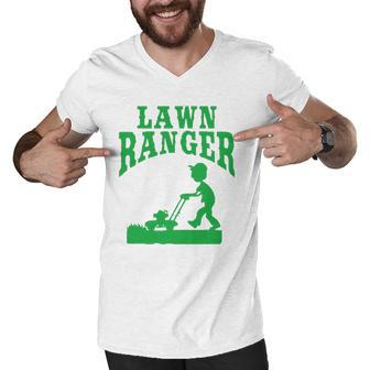 Lawn Ranger Funny Landscaping Gardener Men V-Neck Tshirt | Mazezy