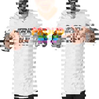 Lgbtq Proud Ally Lesbian Gay Pride Lgbt Ally Rainbow Vintage  Men V-Neck Tshirt