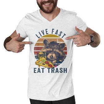 Live Fast Eat Trash 789 Shirt Men V-Neck Tshirt | Favorety UK