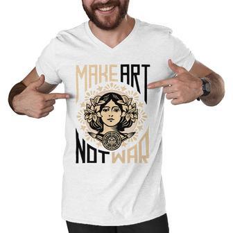 Make Art Not War Symbol Men V-Neck Tshirt | Favorety