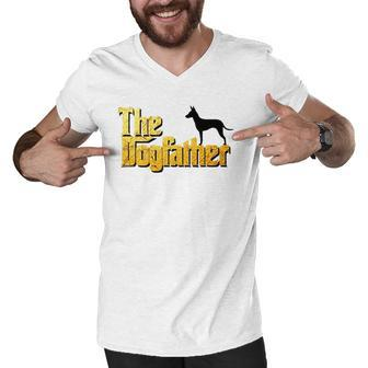 Manchester Terrier Gifts - The Dogfather Gift Men V-Neck Tshirt | Mazezy