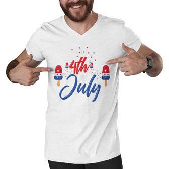 Memorial Day 4Th Of July Holiday Patriotic Ice Cream V2 Men V-Neck Tshirt | Favorety UK