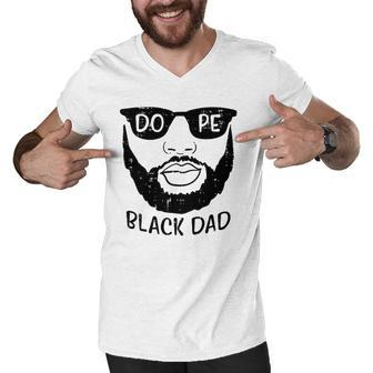 Mens Black Dad Beard African History Pride Blm Daddy Papa Men Men V-Neck Tshirt | Mazezy