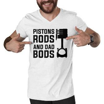 Mens Pistons Rods And Dad Bods Men V-Neck Tshirt - Seseable