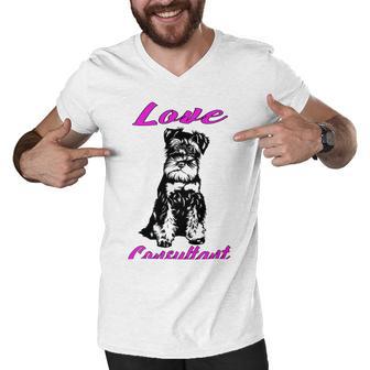 Miniature Schnauzer At Home Love Consultant Multi Tasking Dog Men V-Neck Tshirt | Favorety AU