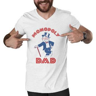 Monopoly Dad Fathers Day Gift Men V-Neck Tshirt | Mazezy