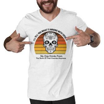 Official Wrong Society Drink From The Skull Of Your Enemies V2 Men V-Neck Tshirt | Favorety