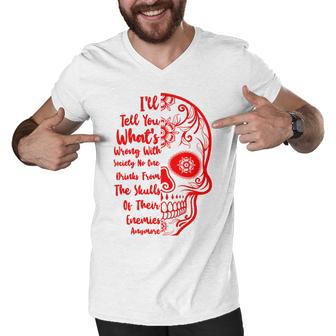 Official Wrong Society Drink From The Skull Of Your Enemies V3 Men V-Neck Tshirt | Favorety DE