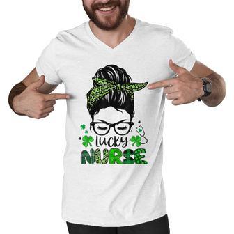 One Lucky Nurse St Patricks Day For Women Funny Nurse Men V-Neck Tshirt | Favorety DE