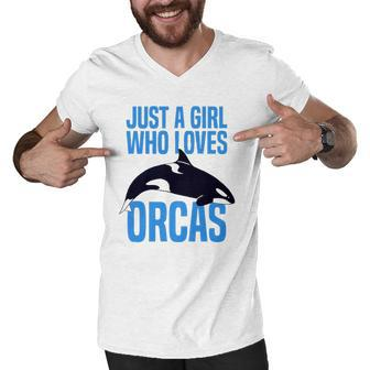 Orca Vintage Whale Marine Animal Killer Whale Men V-Neck Tshirt | Mazezy