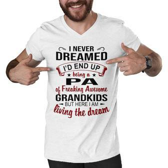 Pa Grandpa Gift Pa Of Freaking Awesome Grandkids Men V-Neck Tshirt - Seseable