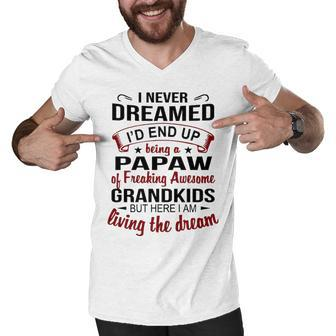 Papaw Grandpa Gift Papaw Of Freaking Awesome Grandkids Men V-Neck Tshirt - Seseable