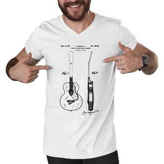 Patent Drawing Old Acoustic Guitar Men V-Neck Tshirt | Favorety UK