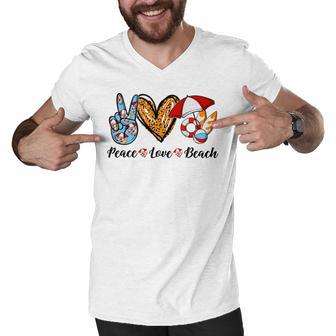 Peace Love Beach Summer Vacation 184 Shirt Men V-Neck Tshirt | Favorety AU