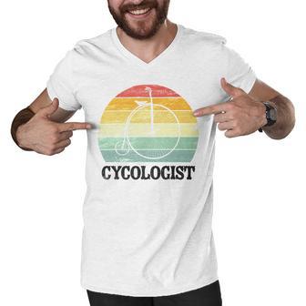 Penny Farthing Cycologist Funny Vintage Biking Cyclogist Cyclist Cycling Road Bike Mtb Men V-Neck Tshirt | Favorety CA