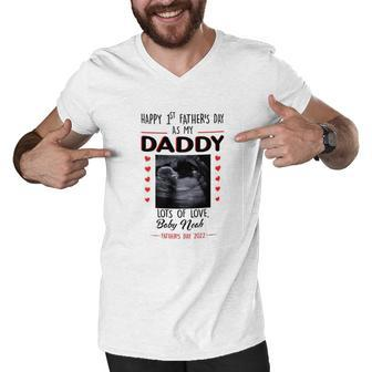 Personalized Happy 1St Fathers Day As My Daddy Mug 2 Men V-Neck Tshirt - Monsterry CA