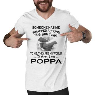 Poppa Grandpa Gift To Them I Am Poppa Men V-Neck Tshirt - Seseable
