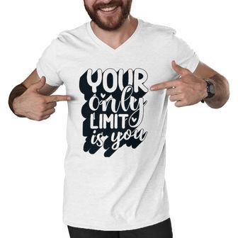 Positive Quote Your Only Limit Is You Kindness Saying Men V-Neck Tshirt | Mazezy CA