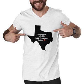 Praying For Texas Robb Elementary School End Gun Violence Men V-Neck Tshirt | Mazezy