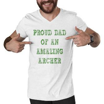 Proud Dad Of An Amazing Archer School Pride Men V-Neck Tshirt | Mazezy
