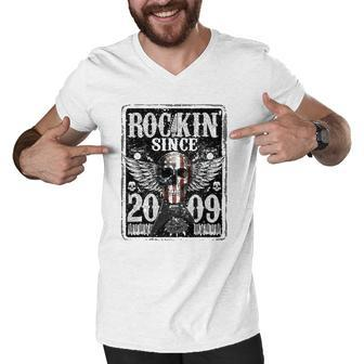 Rockin Since 2009 13 Years Old 13Th Birthday Classic Men V-Neck Tshirt | Mazezy