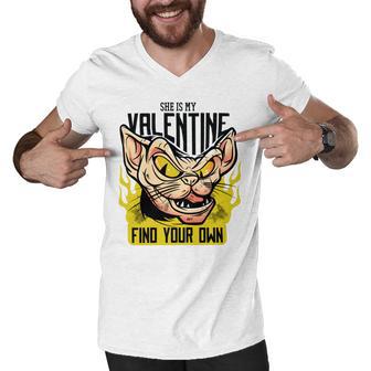 She Is My Valentine Cat Men V-Neck Tshirt | Favorety CA